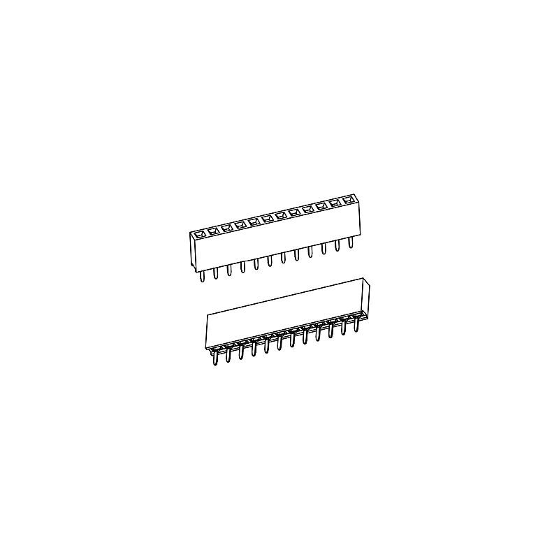 排母PH2.54*H7.1mm 单排U型180度系列